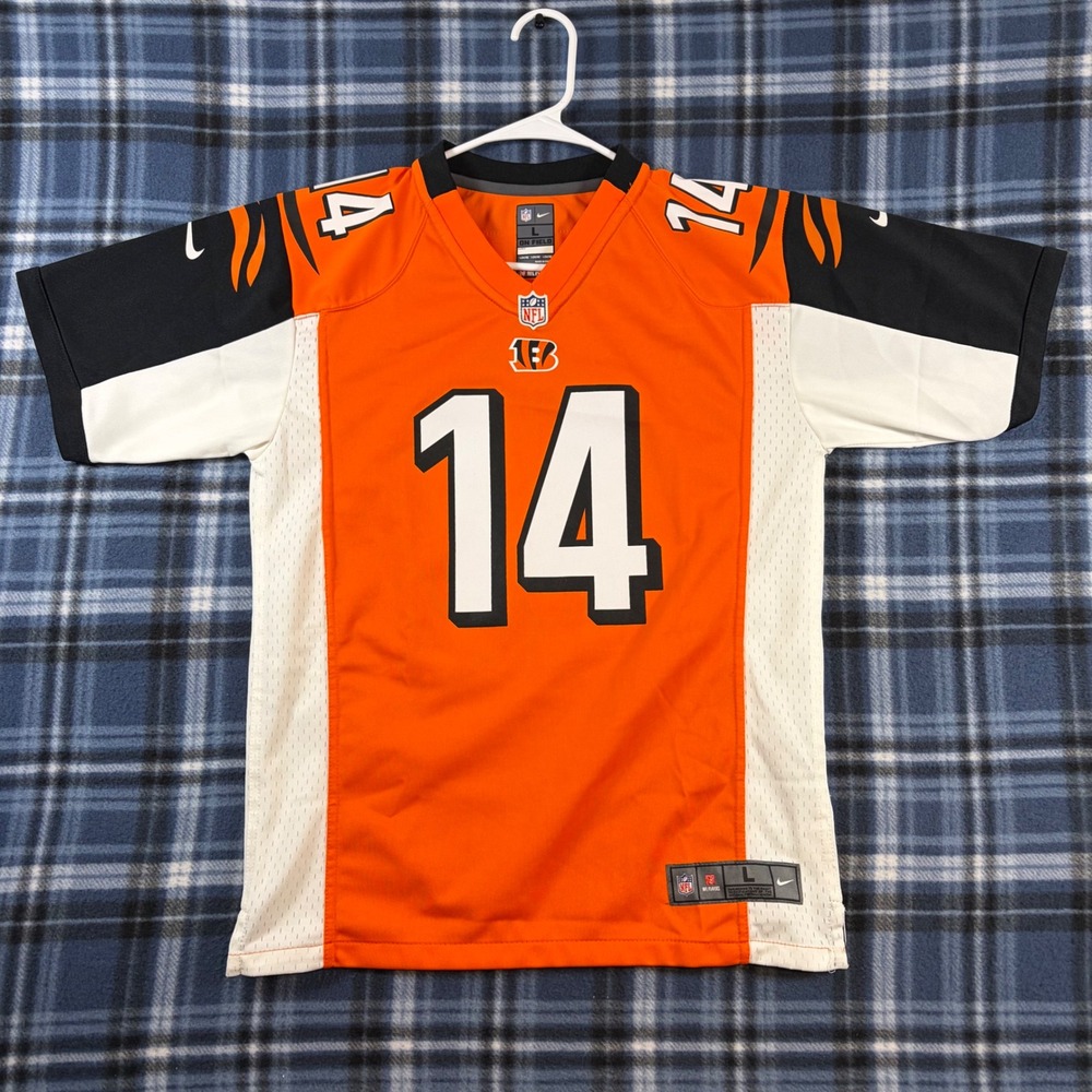 Nike NFL Cincinnati Bengals Andy Dalton 14 Jersey Kids Large 14/16 Orange Black